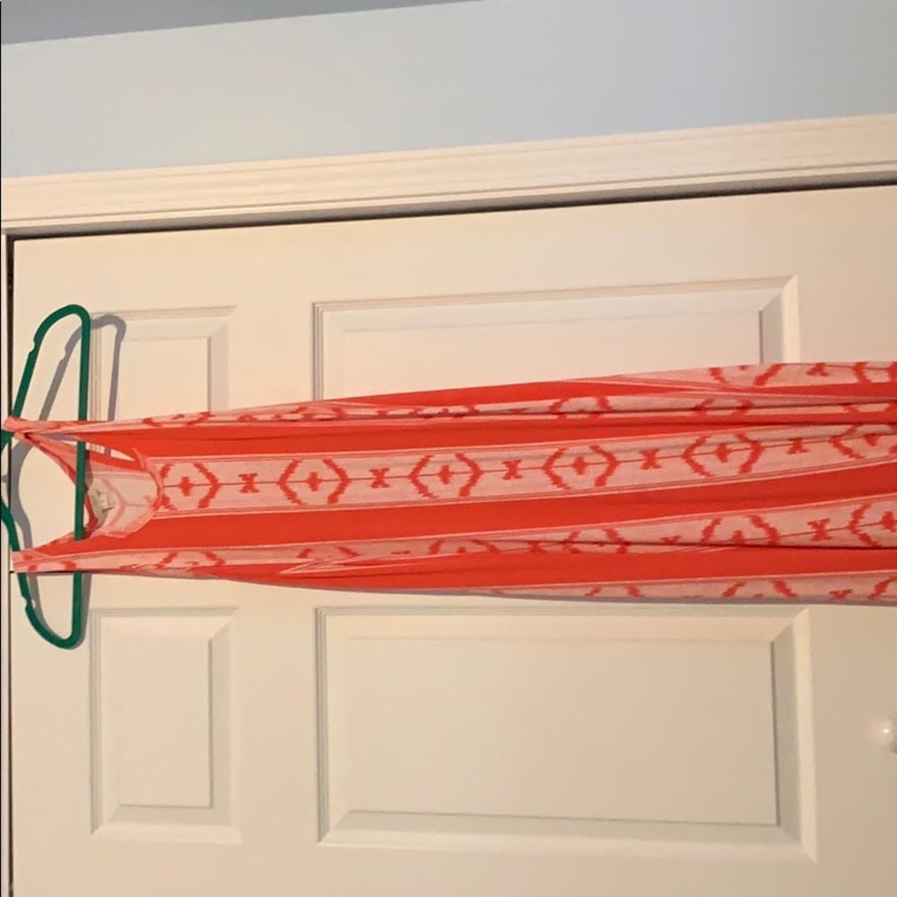 J. Crew Knit Racerback Maxi dress in Coral Ikat